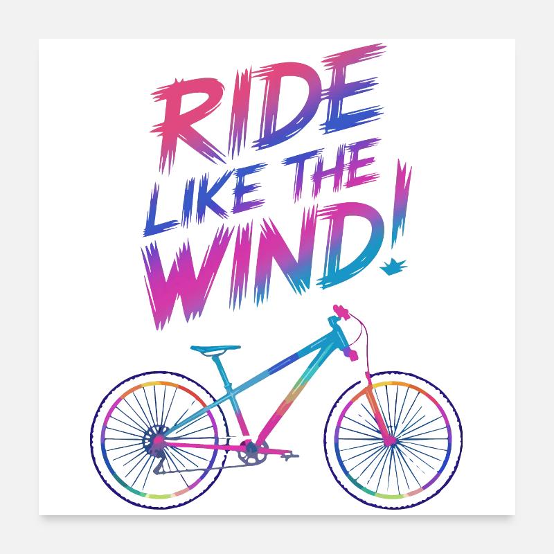 Vibrant Windsurf Bicycle Illustration Poster 24" x 24" (60x60 cm)