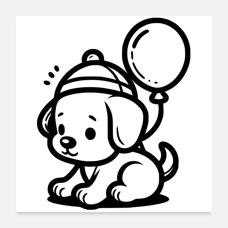 Puppy - Poster 24" x 24" (60x60 cm) - white