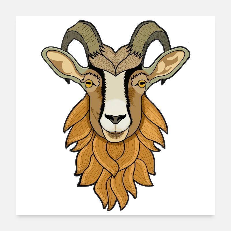 Goat Poster 24" x 24" (60x60 cm)