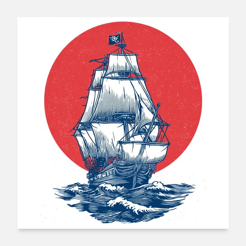 Mystical Pirate Ship Poster 24" x 24" (60x60 cm)