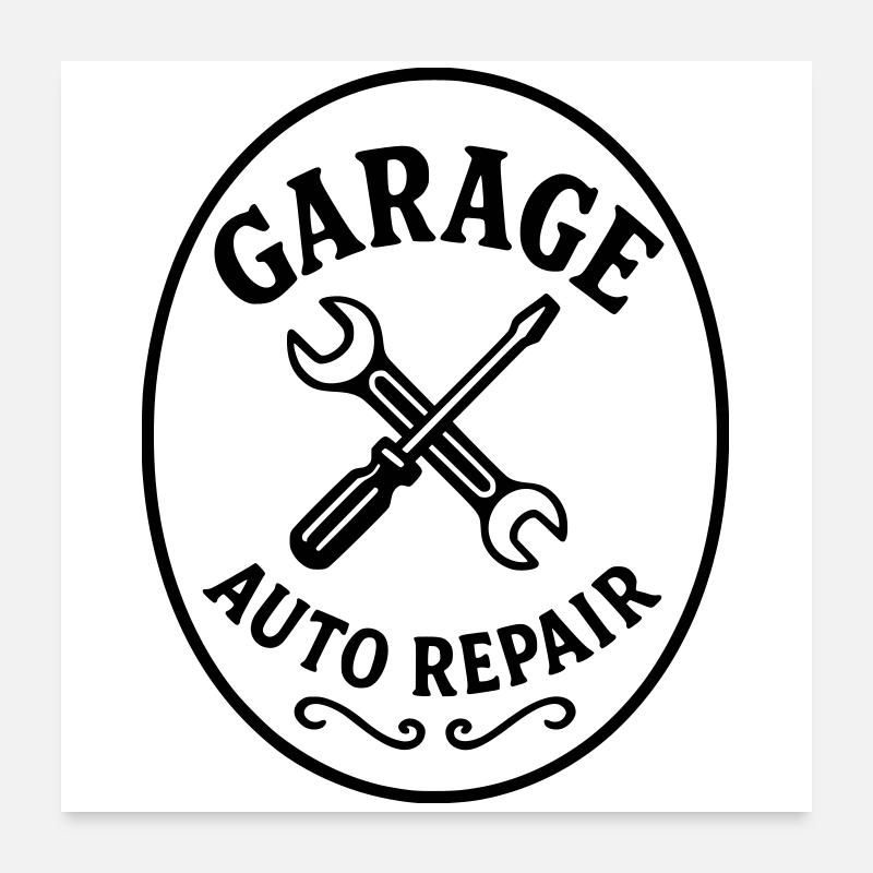 Garage auto Poster 60 x 60 cm