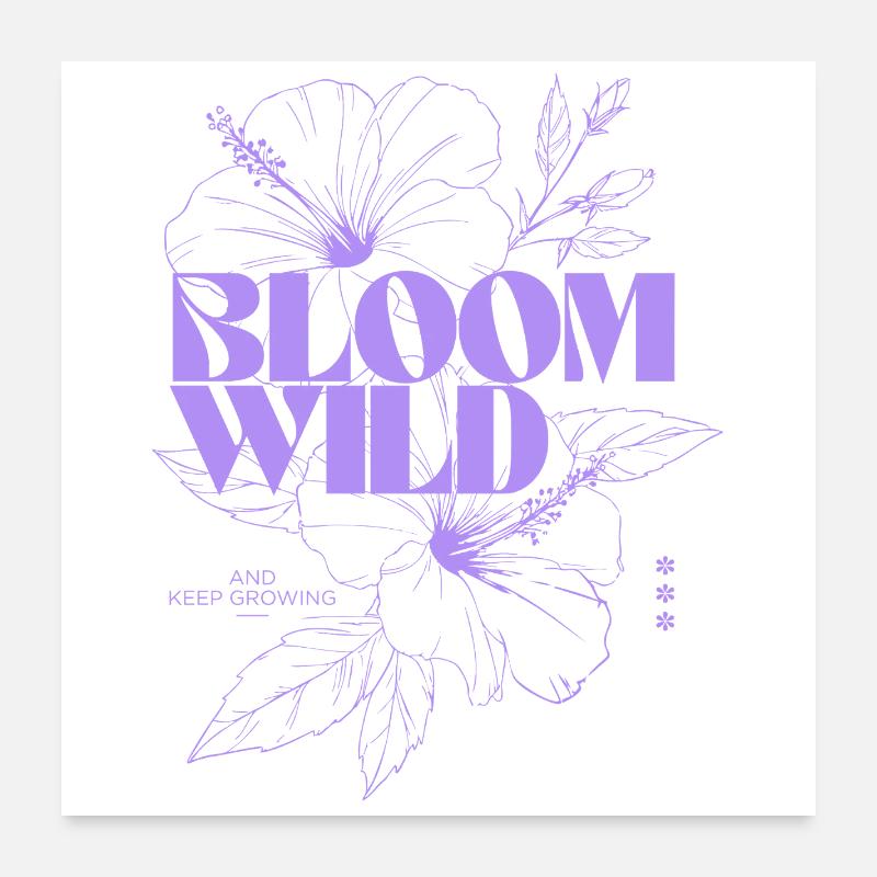 Bloom Wild Illustration botanique Poster 60 x 60 cm