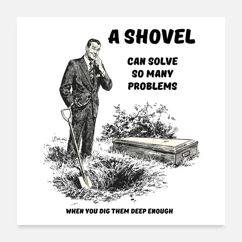 Humorous eulogy illustration Poster 24" x 24" (60x60 cm)