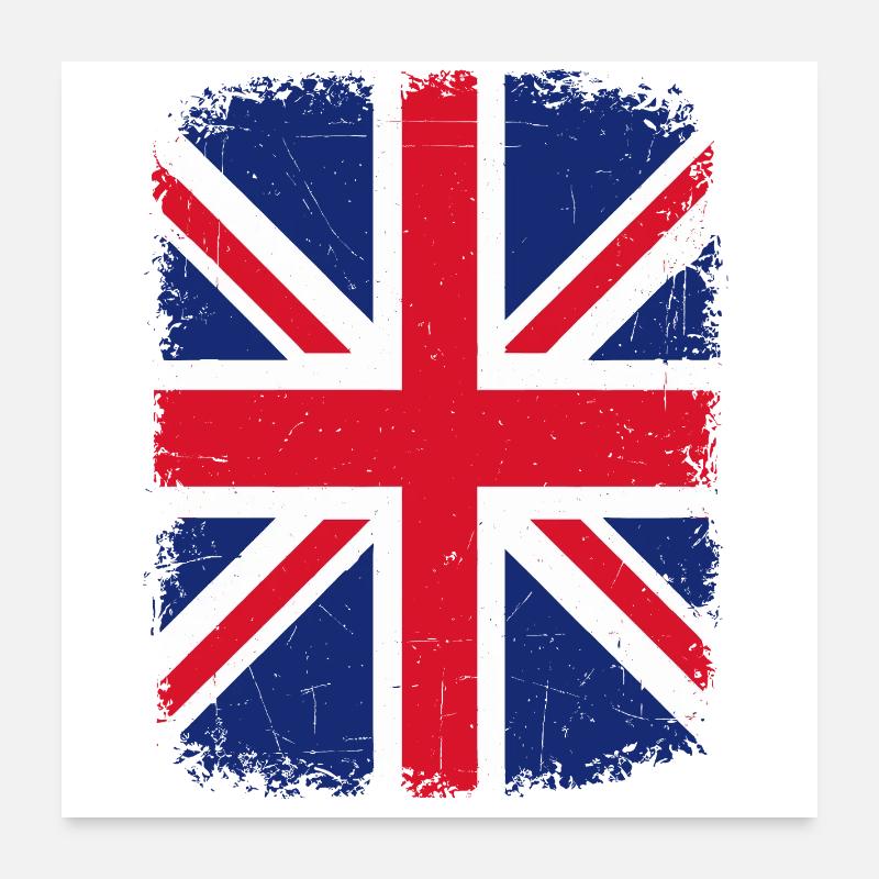 Distressed Union Jack Graphic Poster 24" x 24" (60x60 cm)