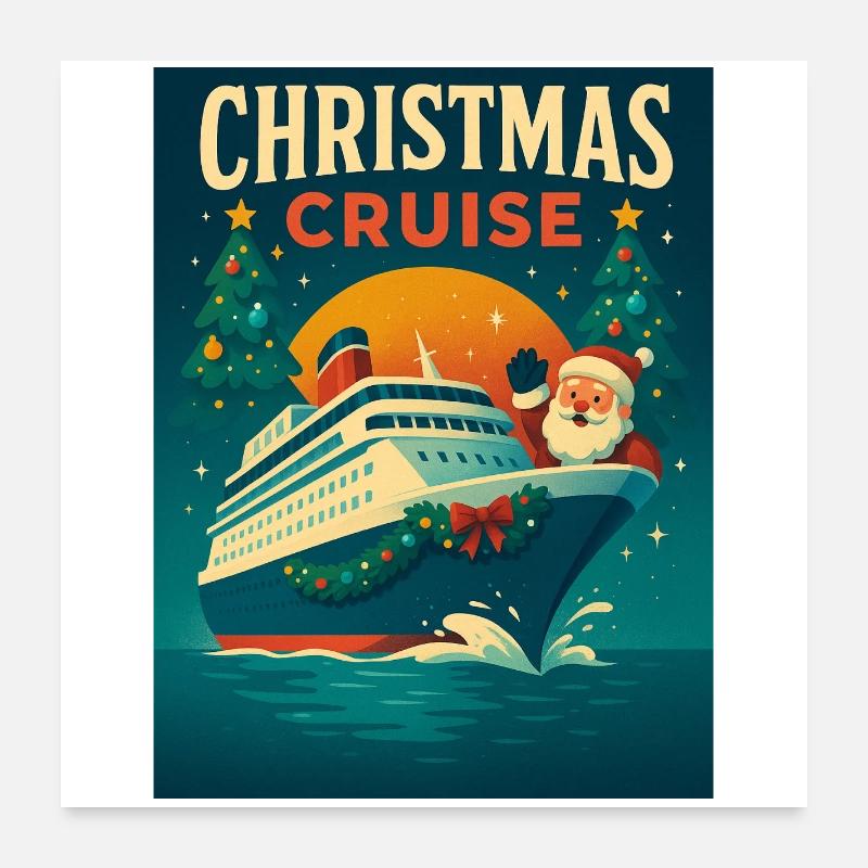 Weihnachtskreuzfahrt Poster 60x60 cm