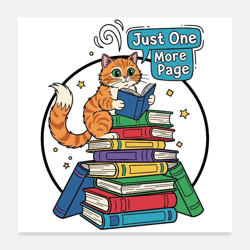 Lecteur de chat : Encore une page Poster 60 x 60 cm