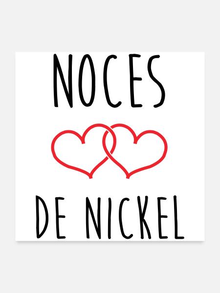 Nickel-Hochzeit 28 Jahre Glück und Liebe - Poster 60x60 cm - Weiß - Vorne