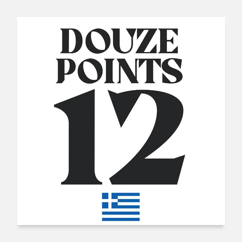 Douze Points 12 Greece Euroviision Poster 24" x 24" (60x60 cm)