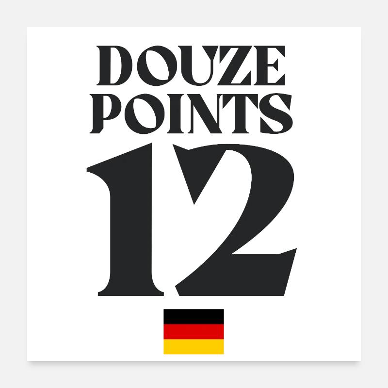 Douze points 12 Allemagne Eurovision Poster 60 x 60 cm