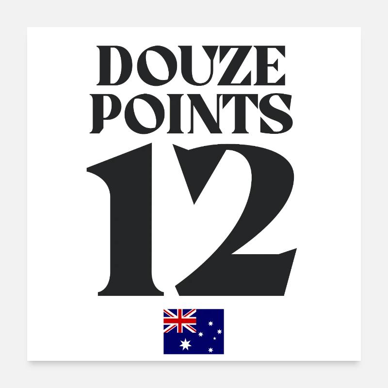 Douze Points Australie Eurovision Poster 60 x 60 cm