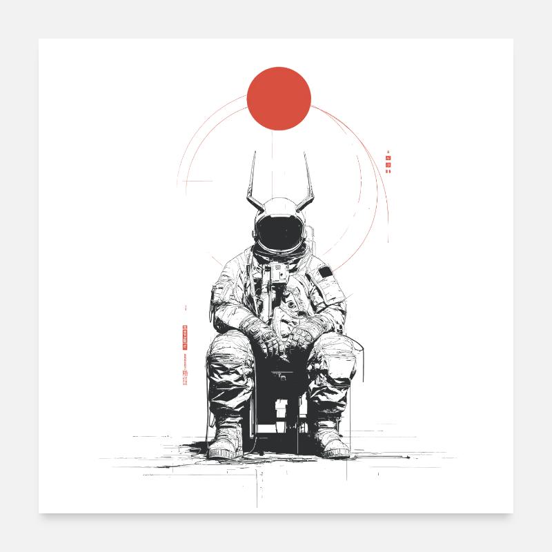 Silhouette in orbit Poster 24" x 24" (60x60 cm)