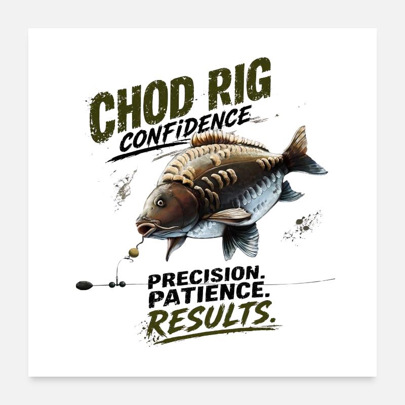 Conception de la pêche à la carpe Confiance du gréement Chod Poster 60 x 60 cm
