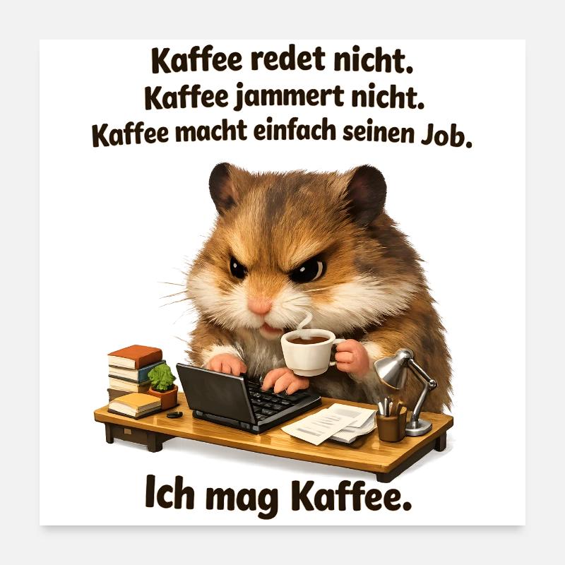 Kaffee Redet Nicht Kaffee Jammert Nicht Poster 60x60 cm