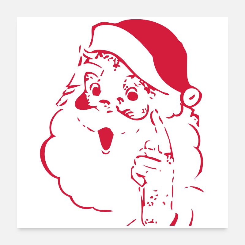 Weihnachtsmann - Poster 60x60 cm - Weiß