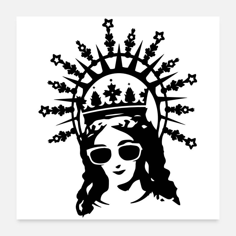 Mutter Gottes mit Sonnenbrille Poster 60x60 cm