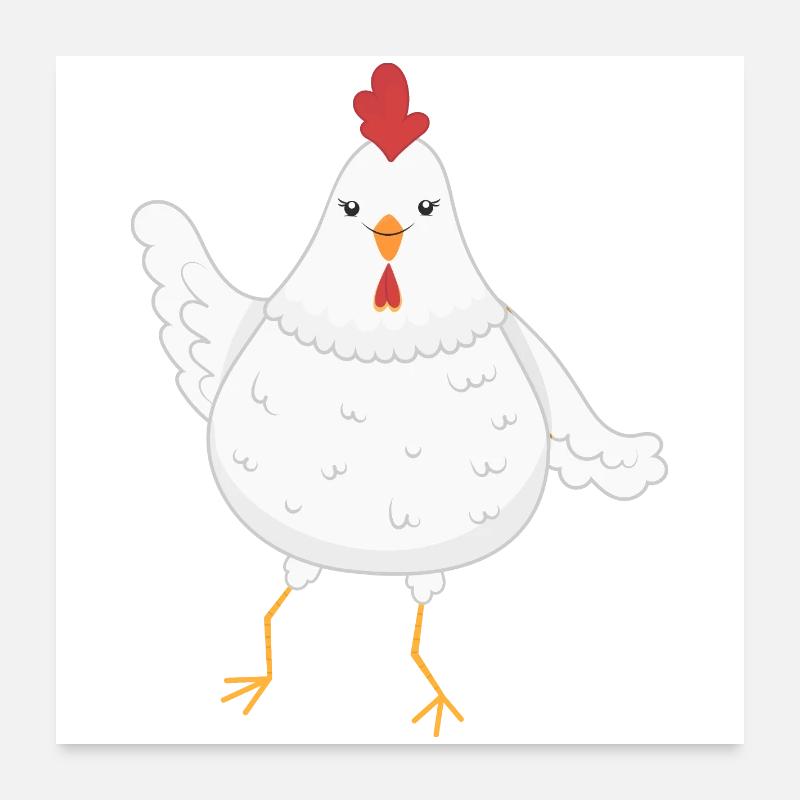 Huhn Hühner Poster 60x60 cm