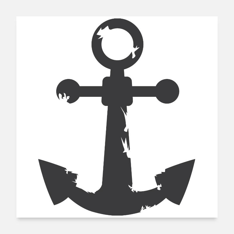 used look dreckig Anker anchor Symbol Poster 60x60 cm