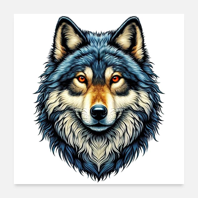 Loup Poster 60 x 60 cm