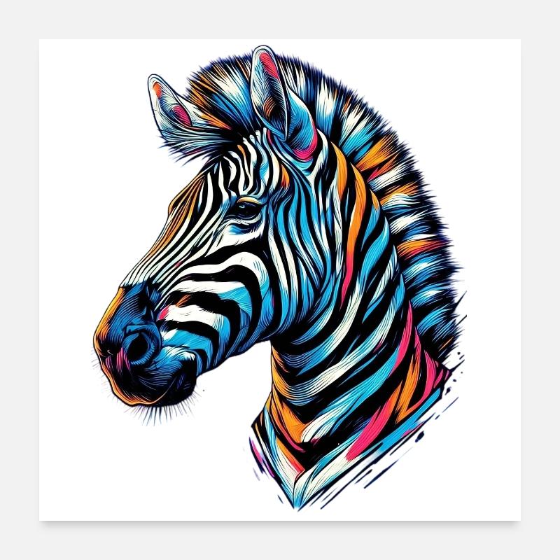Zèbre Poster 60 x 60 cm