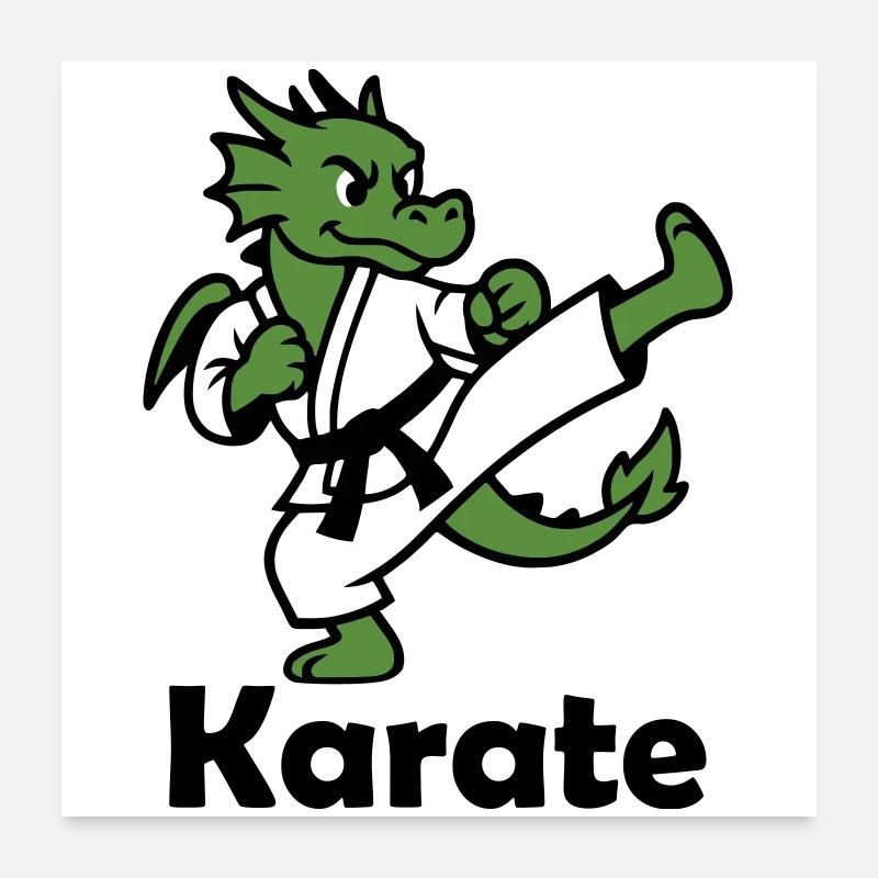 Karaté Dragon Poster 60 x 60 cm
