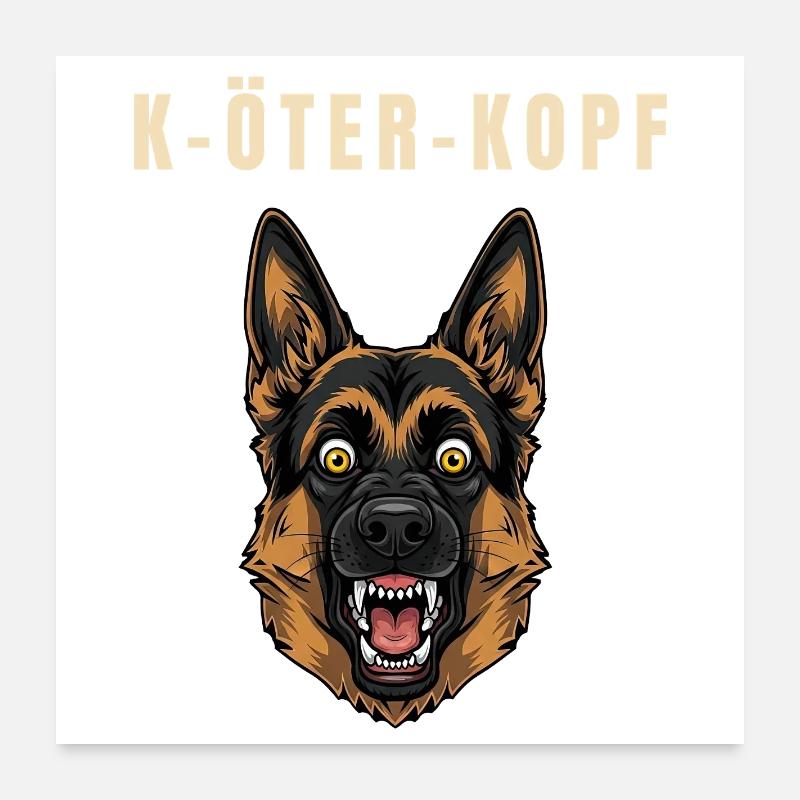 German Shepherd Mutt Funny Pun Saying Dog Poster 24" x 24" (60x60 cm)