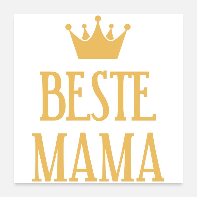 Beste Mama Krone Poster 60x60 cm