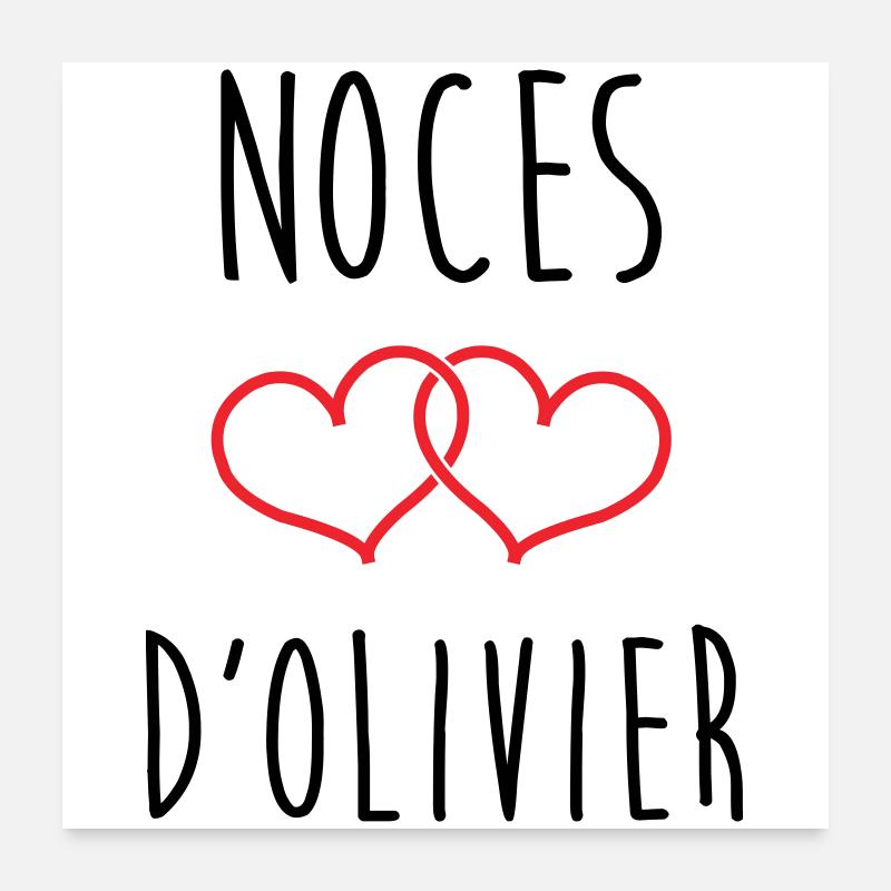 Noces d'Olivier 59 ans de mariage Poster 60 x 60 cm