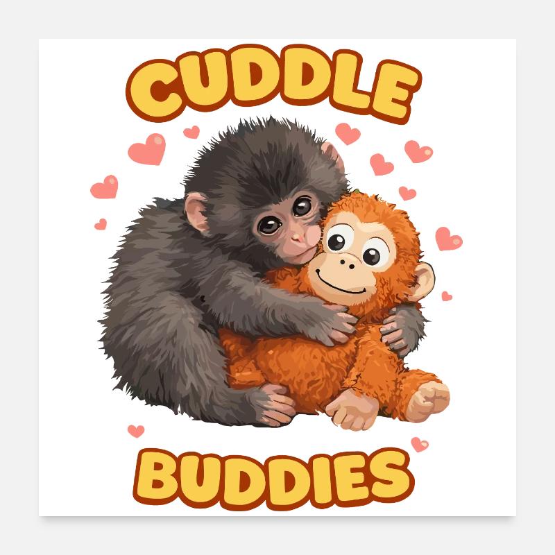 Frappe le singe Poster 60 x 60 cm