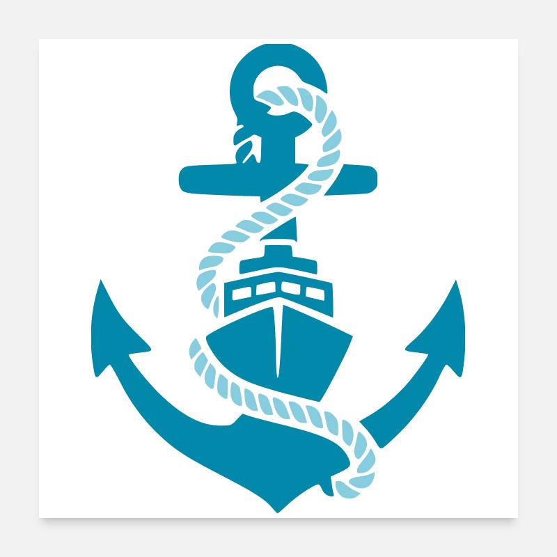 Bateau d’ancre maritime Poster 60 x 60 cm