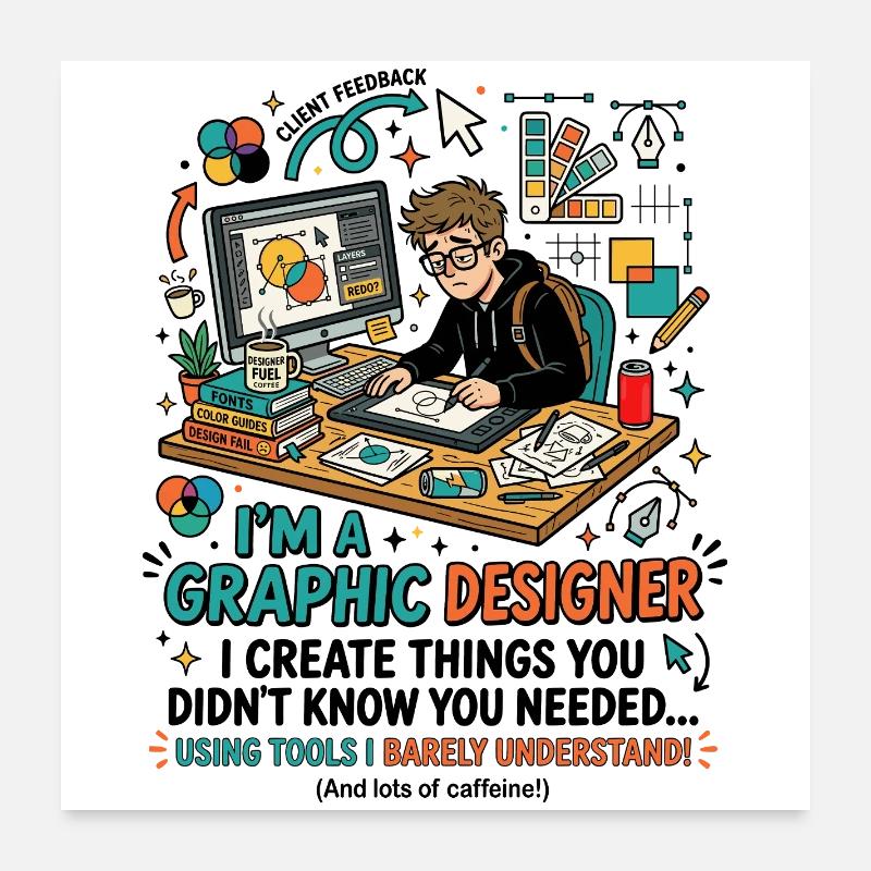 Outils de graphisme : Dire sur l’humour Poster 60 x 60 cm