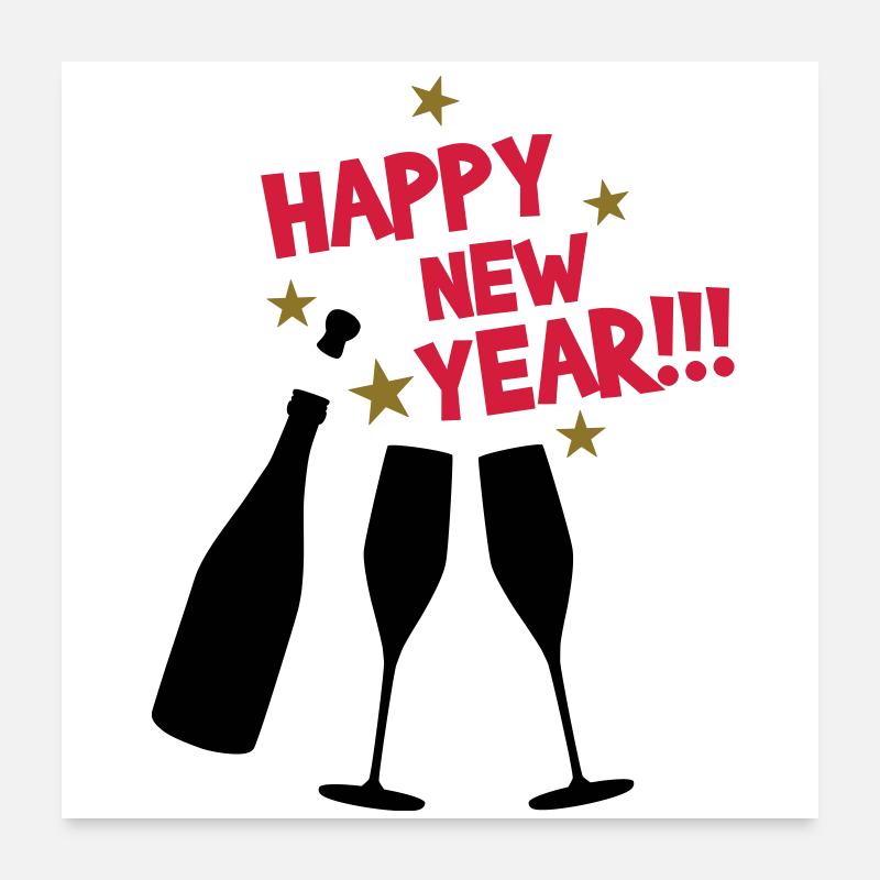 Happy new year Poster 24" x 24" (60x60 cm)