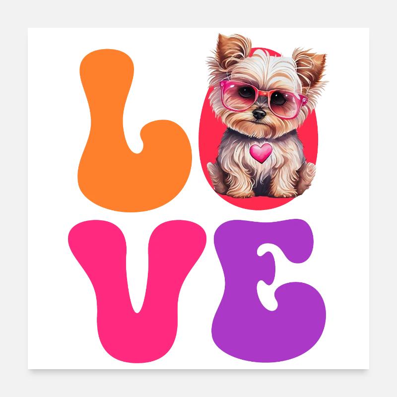 Chien Yorkshire Terrier Poster 60 x 60 cm