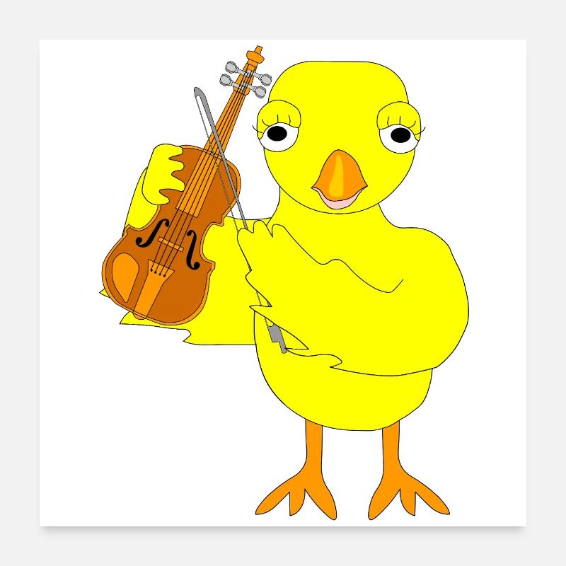 Violin Chick Poster 24" x 24" (60x60 cm)
