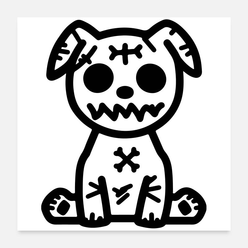 Hund Zombie Poster 60x60 cm