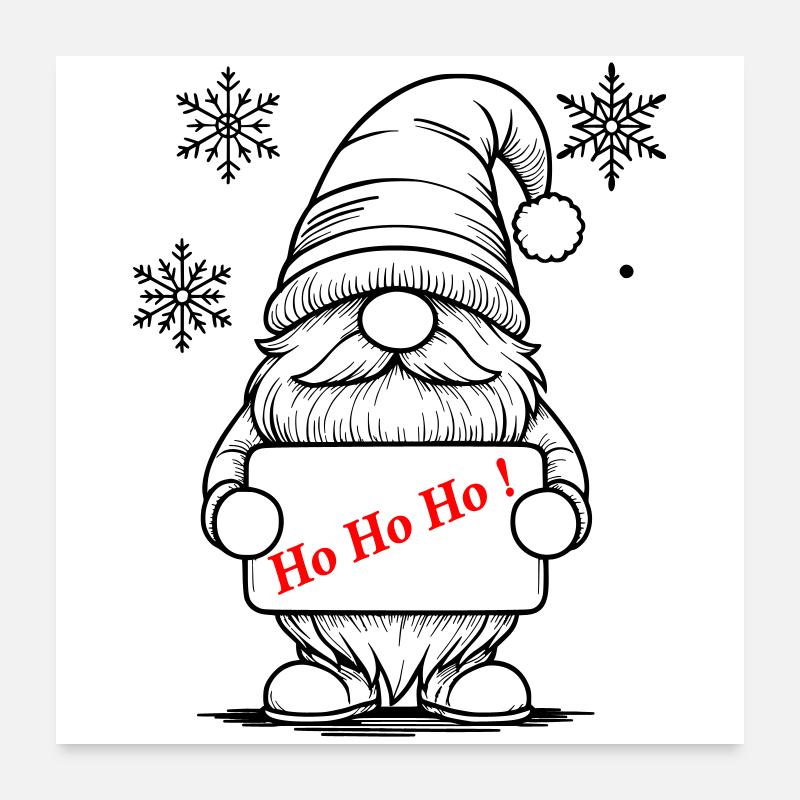 Weihnachtsgnom Poster 60x60 cm