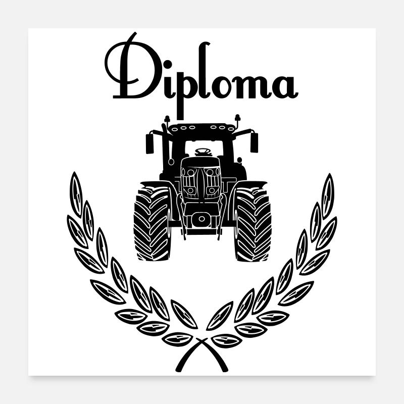 Diplom-Traktor Poster 60x60 cm