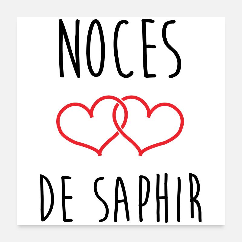 Saphirhochzeit 16 Jahre Ehe Poster 60x60 cm