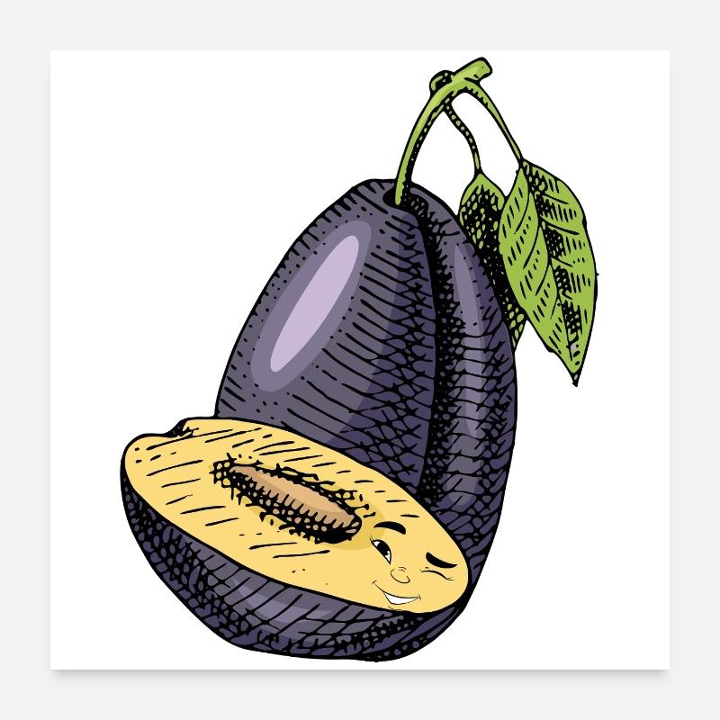  Pflaume Obst Poster 60x60 cm