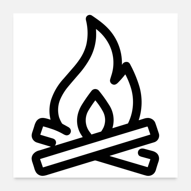 feu de camp Poster 60 x 60 cm