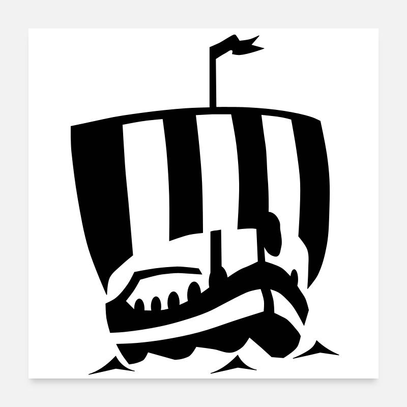 Wikinger Schiff Poster 60x60 cm