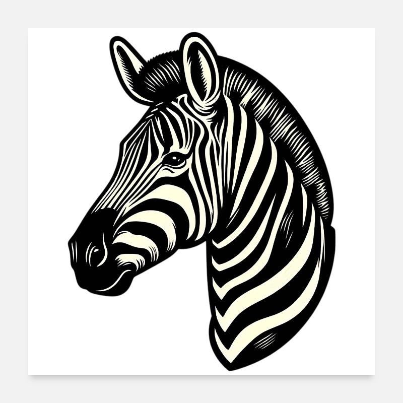 Zèbre Poster 60 x 60 cm
