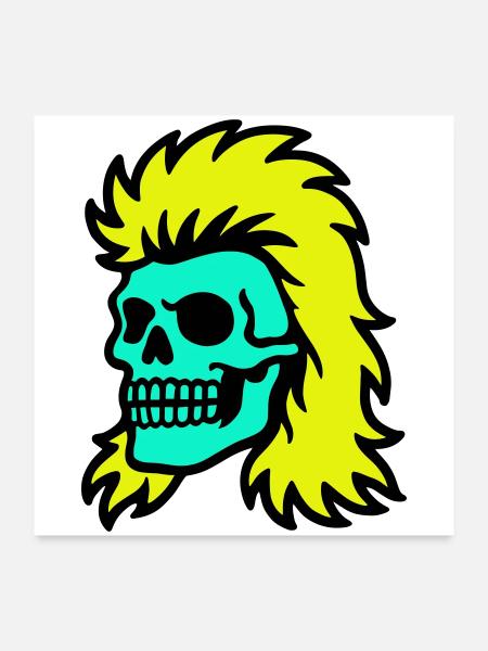 Mullet Skull - Poster 24" x 24" (60x60 cm) - white - Front