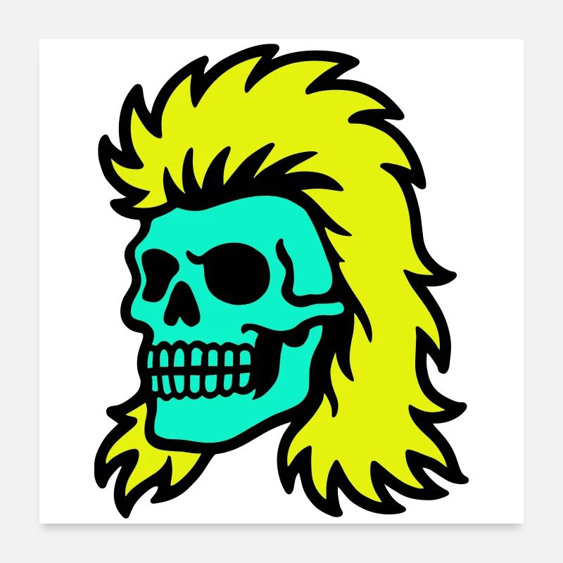 Vokuhila Skull Poster 60x60 cm