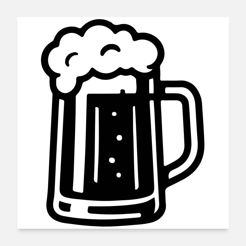 Bier Symbol Bierkrug Poster 60x60 cm