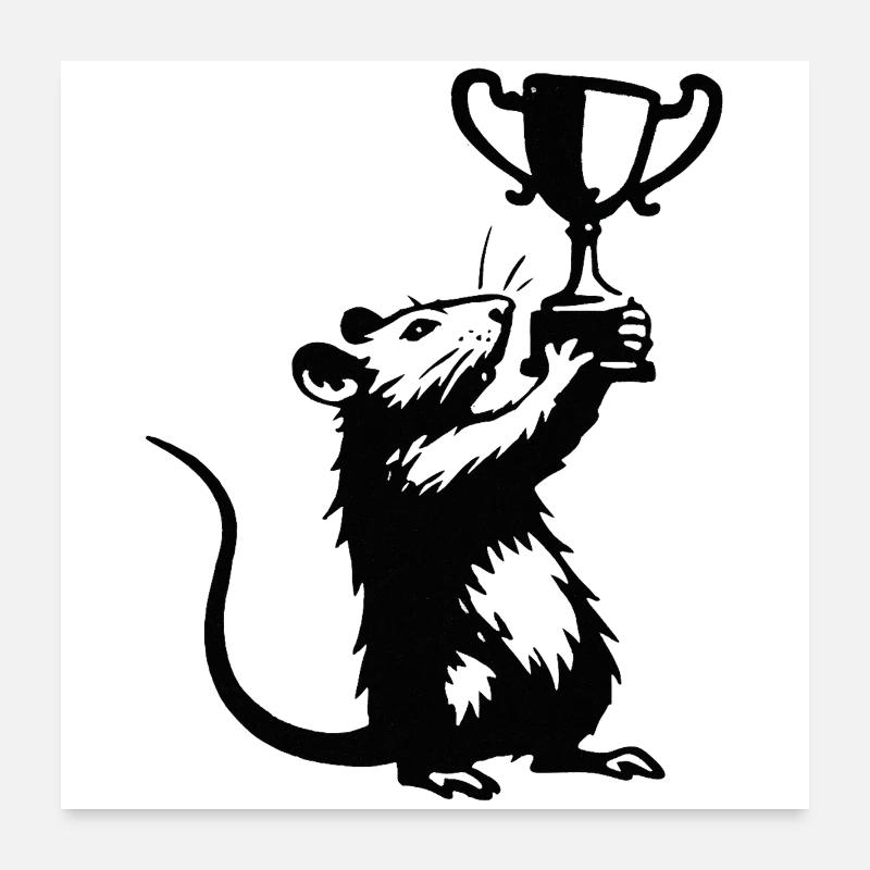 Rat with Cup Poster 24" x 24" (60x60 cm)
