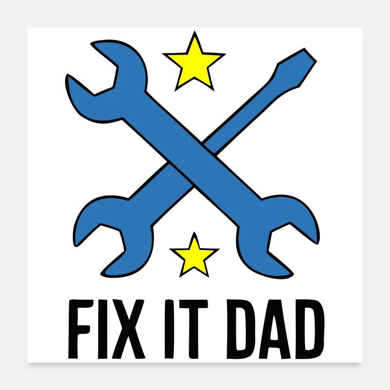 Fix It Dad Tool Crest Poster 24" x 24" (60x60 cm)