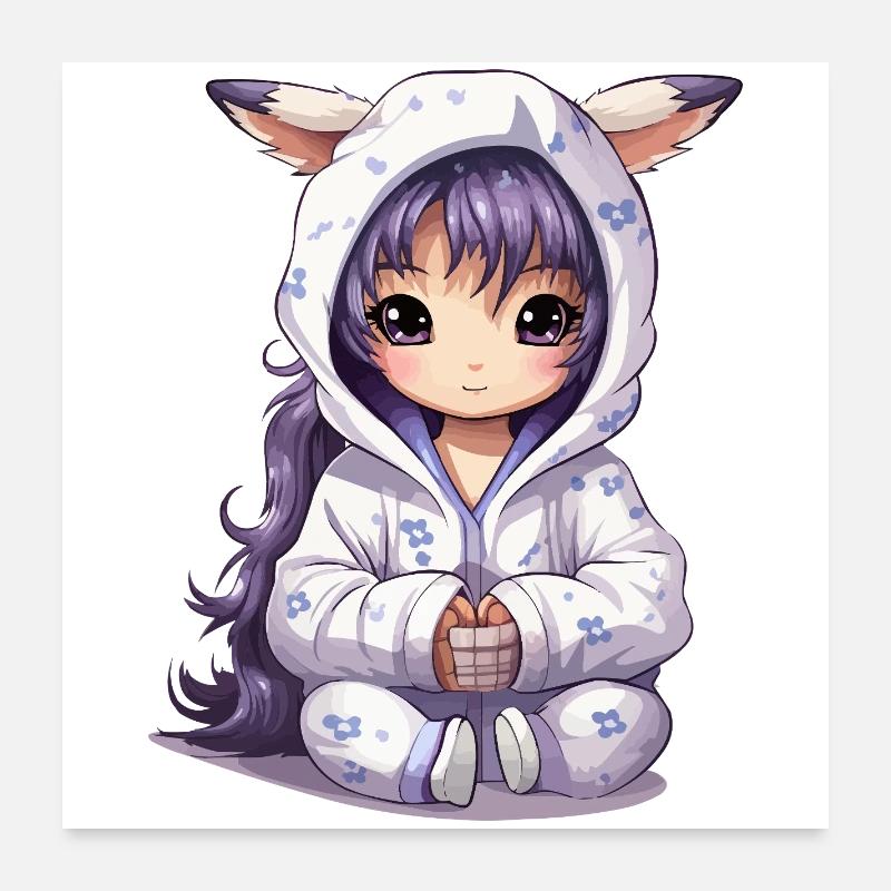 Chibi Bunny Hoodie Style Poster 24" x 24" (60x60 cm)