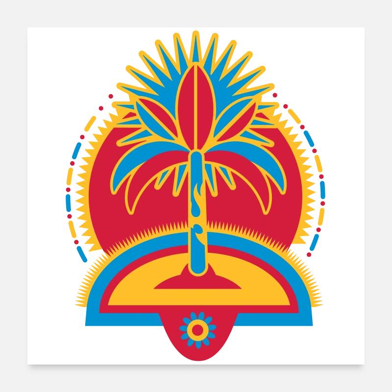 Eine Palme auf einer Insel Poster 60x60 cm