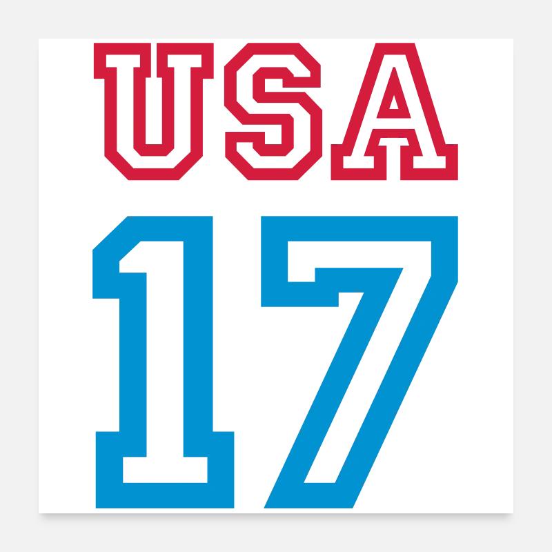 États-Unis 2017 Poster 60 x 60 cm