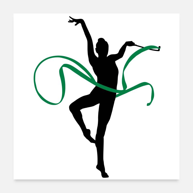 Gymnastik - Poster 60x60 cm - Weiß